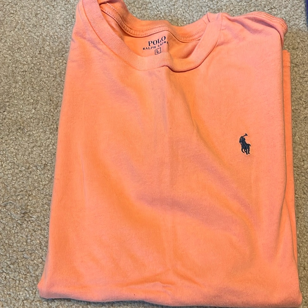 Polo peach/orange boys large t-shirt.